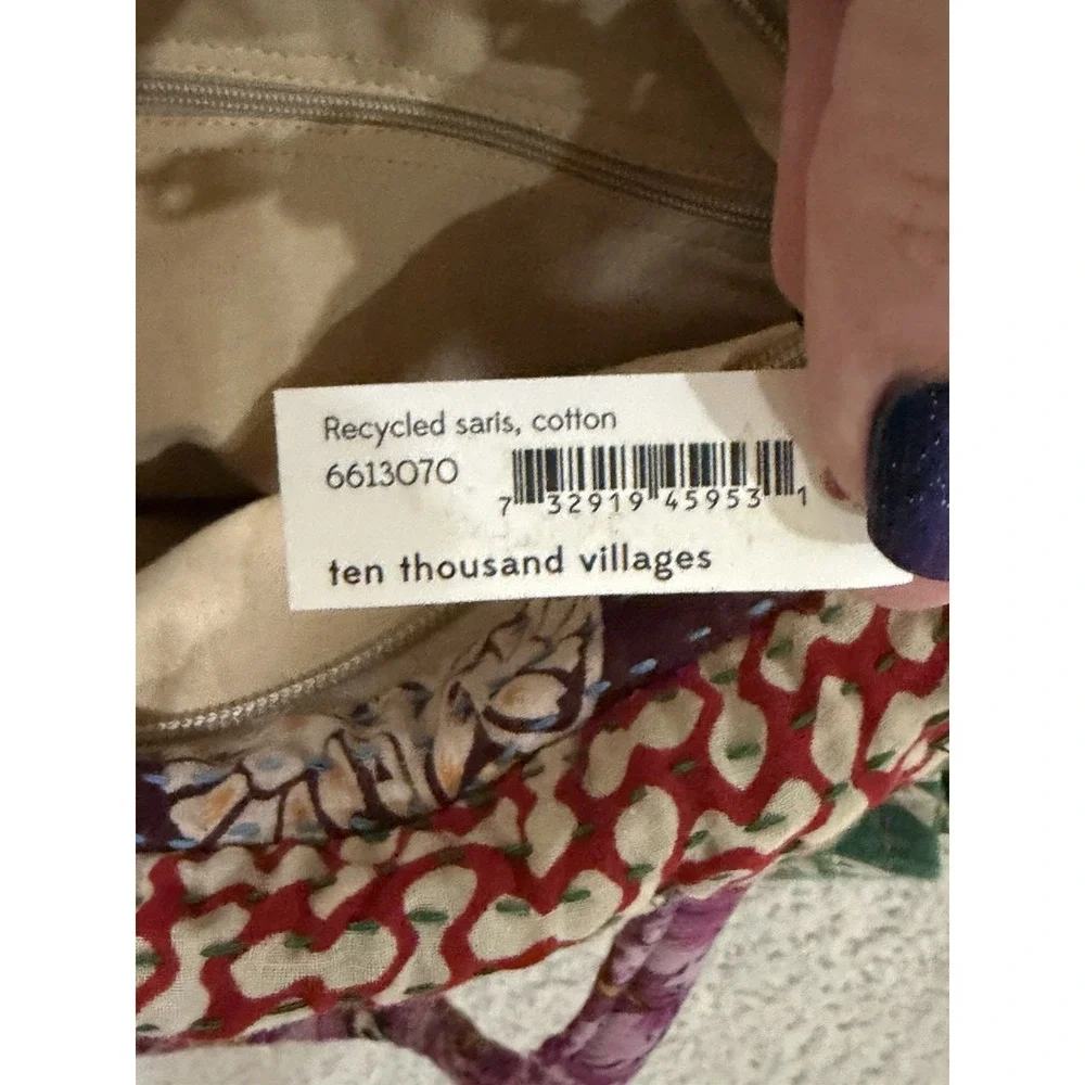 NWT Kantha Stitch‎ Sari Purse Hobo Bag Multicolor Patchwork Boho Artisan